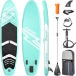 FBSPORT Aufblasbares SUP Board, Stand Up Paddling Board, Aufblasbare Stand Up Paddle Board für Stand-Up Paddling 15CM Dick, Surfbrett Kit mit Verstellbares Aluminium SUP Paddel+Pumpe