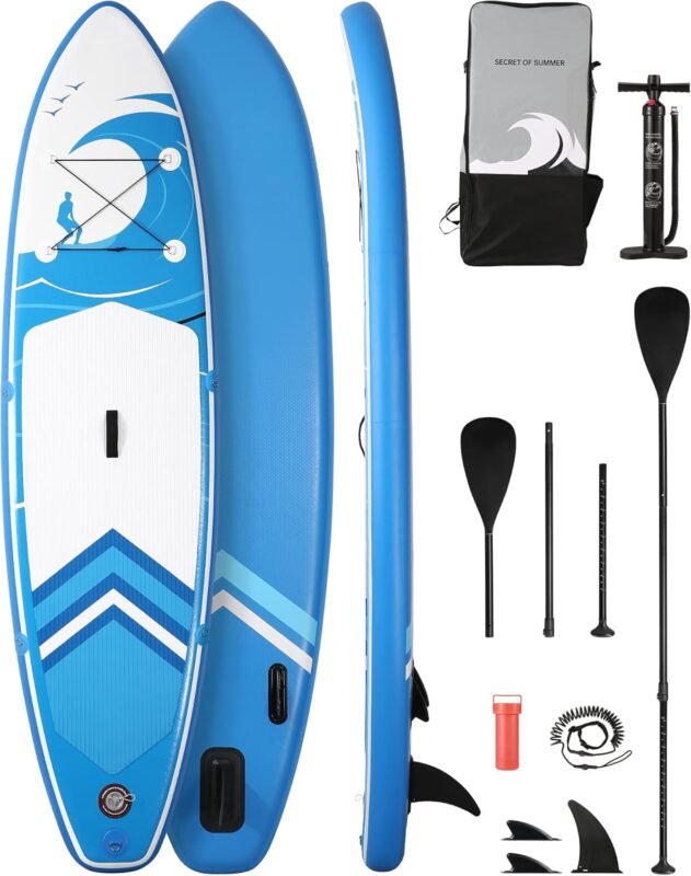 Paddle Board Stand Up Paddle Board SUP 15,2 cm Dickes Brett mit ISUP Zubehör & Tragetasche & schnelles Pumpen für Erwachsene & Jugendliche zum Paddeln, Surfen, Angeln, Yoga
