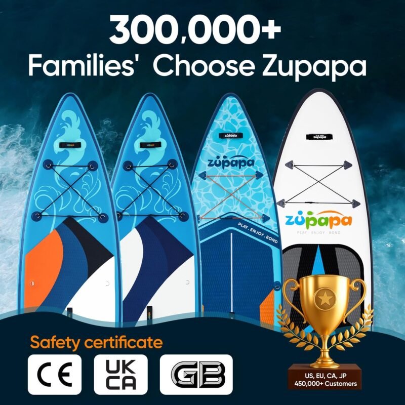 Zupapa 320/366cm Aufblasbare SUP Board Set| Stand Up Paddle Board mit Kajak Sitz | Komplettes Zubehör